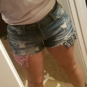 Patriotic cutoff jean shorts size 3